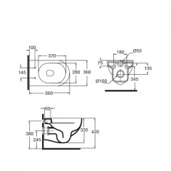 AZZURRA NUVOLA Сиденье для унитаза 55 см, цвет белый/хром (микролифт) (СПЕЦцена со склада!)