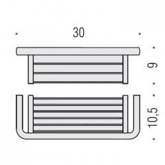 Colombo Lulu Полочка металлическая 30см, цвет: PVD золото