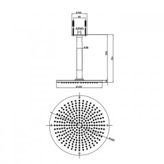 BOSSINI DREAM-OKI Верхний душ 400 mm 1 режим - держателем вертикальным 300 x 36 mm, цвет: хром