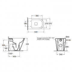 AZZURRA FORMA Сиденье для унитаза быстросъемное с микролифтом, цвет cenere, петли хром