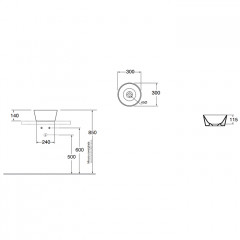 AZZURRA FORMA Раковина чаша 30х30х14 см, без отв под смеситель, цвет белый