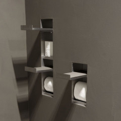 ANTONIO LUPI SESAMO Держатель для туалетной бумаги, встраиваемый в стену, 25х15х19.8 см, из нержавеющей стали AISI 304, отделка алюминий