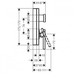 Axor Edge Смеситель для ванны, встраиваемый, внешняя часть, цвет: черный