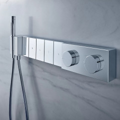 Axor Edge Смеситель для душа 680/100, встраиваемый, термостат, на 5 источников, с ручным душем, внешняя часть, цвет: хром