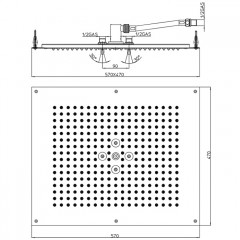 BOSSINI Dream Верхний душ 570 x 470 mm, 2 режима (дождь, распыление), цвет: хром