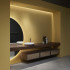 ANTONIO LUPI BESPOKE Тумба 720х540х375 мм, подвесная, 1 ящик, бок справа Rovere thermo, рама черный мат, стекло зерк дымчатое, структура Rovere thermo