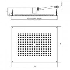BOSSINI DREAM-RECTANGULAR Верхний душ 470 x 370 mm, цвет: черный матовый
