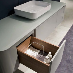 ANTONIO LUPI IL BAGNO Тумба под раковину 720х540х375 мм., 1 ящик SLIM H18 Noce Americano, цвет Grigio smog opaco