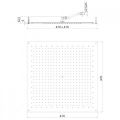 Bossini Paris Встраиваемая потолочная лейка 470*470 мм, цвет: хром