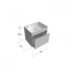 ANTONIO LUPI SIMPLO Тумба под раковину 540х420х375 мм., 1 ящик SLIM H18, цвет Matita goffrato