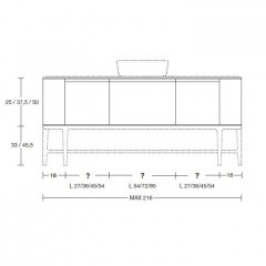 ANTONIO LUPI IL BAGNO Тумба под раковину 720х540х375 мм., 1 ящик SLIM H18 Noce Americano, цвет Grigio smog opaco