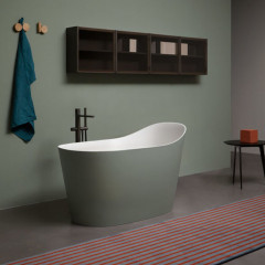 ANTONIO LUPI MASTELLO Ванна отдельностоящая 1350х750х870 мм, с нажимн донным клап, сифоном и гибким шлангом, Flumood, внешн окраска Lambretta goffrato