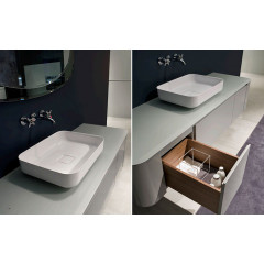 ANTONIO LUPI IL BAGNO Тумба под раковину 720х540х375 мм., 1 ящик SLIM H18 Noce Americano, цвет Grigio smog opaco