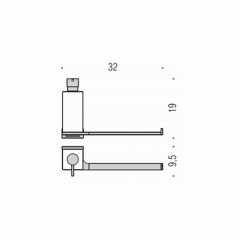 Colombo Look Дозатор для жидкого мыла с полотенцедержателем, подвесной, цвет: чёрный матовый/матовое стекло