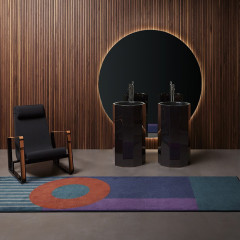 ANTONIO LUPI VITREO Раковина напольная Ø500х890 мм, слив в пол, с самотечн дон клап, сифон и трубой для слива, Cristalmood, основание прозр, цвет Fume