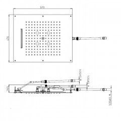 BOSSINI DREAM/3 Верхний душ 570 x 470 mm, 3 режима (дождь, каскад, туман), цвет: сатинированная нержавеющая сталь