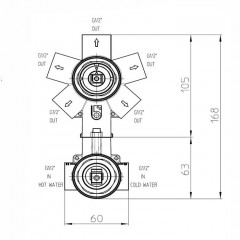 Bossini Oki Смеситель для душа, встраиваемый (внешняя часть), с девиаторм 1/2/3/4/5, цвет: хром