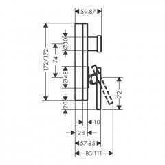 Axor Edge Смеситель для ванны, встраиваемый, внешняя часть, цвет: черный