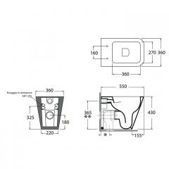 AZZURRA BUILD Унитаз напольный 55х36х42 см ,слив универсальный,с крепежами, цвет белый
