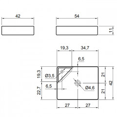 ANTONIO LUPI SIMPLO Раковина 540х420х110мм, для установки на столешницу, с самотечным донным клапан, Flumood, цвет белый