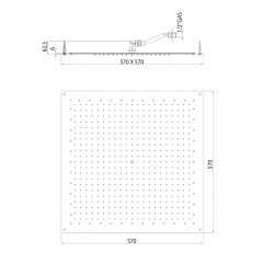 BOSSINI PARIS-CUBE Верхний душ 570 x 570 mm, FLAT, цвет: хром