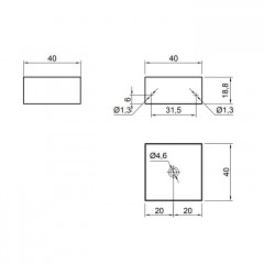 Antonio Lupi Stratos Раковина  накладная (тип A) квадратная, 40х40см, без отв под смес, без перелива, с д/клапаном (хром), мат-л: Flumood, цвет: белый
