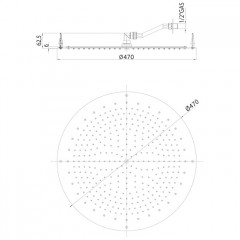 BOSSINI PARIS-OKI Верхний душ 470 mm, FLAT, цвет: хром