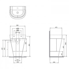 AZZURRA FORMA Тумба напольная для раковины 65см, с 2 дверцами, 60х47х70 см, цвет Olmo naturale