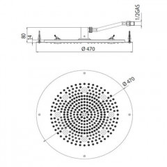 BOSSINI DREAM-OKI Верхний душ 470 mm с 4 LED (белый), блок питания/управления, цвет: хром
