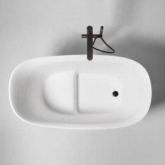 ANTONIO LUPI MASTELLO Ванна отдельностоящая 1350х750х870 мм., с нажимным донным клапаном, сифоном и гибким шлангом, Flumood, цвет белый