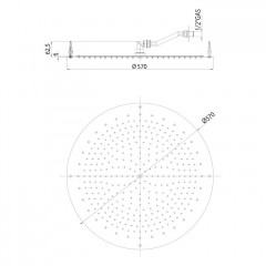 BOSSINI PARIS-OKI Верхний душ 570 mm, FLAT, цвет: хром