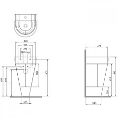 AZZURRA FORMA Тумба напольная для раковины 50см, с 2 дверцами, 50х47х70 см, цвет Cement