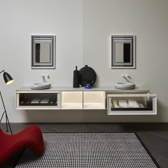 ANTONIO LUPI COLLAGE "WHITE" Зеркало 540х750х54 мм., 3-х слойное, два слоя с печатью и один зеркальный, в алюминиевой раме, отделка белый матовый