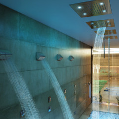 BOSSINI DREAM/2 Верхний душ 570 x 470 mm, с 4 LED RGB, 2 режима (дождь, каскад), блок питания/управления, Cromoterapia, гибкая подводка , цвет: хром