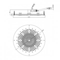 BOSSINI DREAM-OKI Верхний душ 470 mm с 8 LED RGB, блок питания/управления, Cromoterapia, гибкая подводка,, цвет: хром