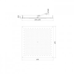 BOSSINI PARIS-CUBE Верхний душ 670 x 670 mm, FLAT, цвет: хром