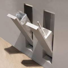 ANTONIO LUPI SESAMO Корзина для мусора, встраиваемая в стену, из нержавеющей стали AISI 304, отделка алюминий