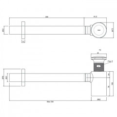 ANTONIO LUPI Сифон для pаковин и биде, в комплекте с нажимным донным клапаном, цвет Satin Stainless Steel