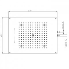 BOSSINI DREAM/2 Верхний душ 570 x 470 mm, с 4 LED RGB, 2 режима (дождь, каскад), блок питания/управления, Cromoterapia, цвет: золото