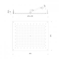 BOSSINI PARIS-RECTANGULAR Верхний душ 470 x 370 mm, FLAT, цвет: хром
