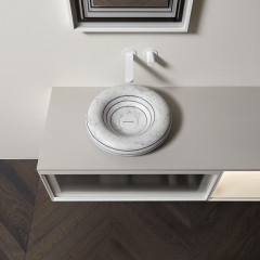 ANTONIO LUPI COLLAGE "WHITE" Зеркало 540х750х54 мм., 3-х слойное, два слоя с печатью и один зеркальный, в алюминиевой раме, отделка белый матовый