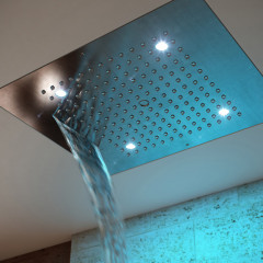 BOSSINI DREAM/2 Верхний душ 570 x 470 mm, с 4 LED RGB, 2 режима (дождь, каскад), блок питания/управления, Cromoterapia, гибкая подводка , цвет: хром