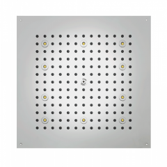 BOSSINI DREAM-CUBE Верхний душ 470 x 470 mm с 8 LED RGB, блок питания/управления, Cromoterapia, гибкая подводка,цвет: хром