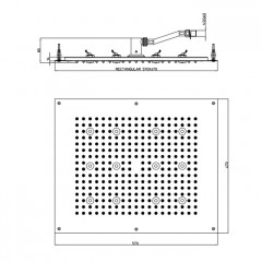 BOSSINI DREAM-RECTANGULAR Верхний душ 570x470 mm, с 12 LED (белый), блок питания/управления, цвет: хром