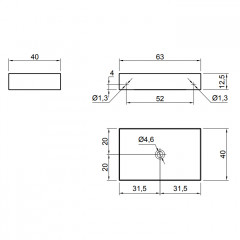 Antonio Lupi Stratos Раковина накладная (тип A) прямоугольная, 40х63см, без перелива, с д/клапаном (хром), мат-л: Flumood, цвет: белый