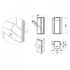 ANTONIO LUPI SESAMO Крючок для одежды,, встраиваемый в стену, из нержавеющей стали AISI 304, отделка алюминий