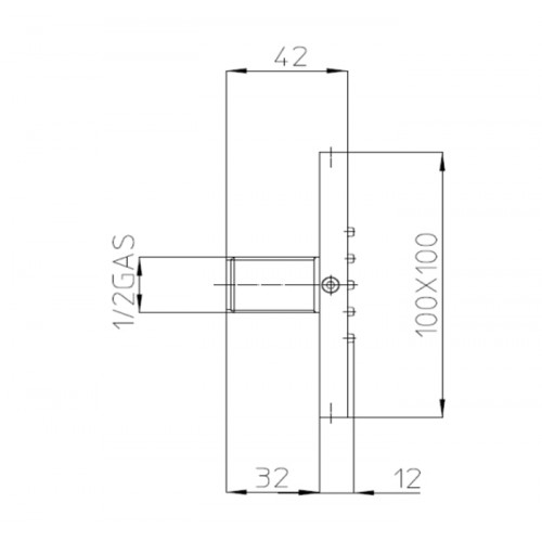 Bossini Cubic Flat Г/м настенная форсунка 10*10 см, цвет: хром