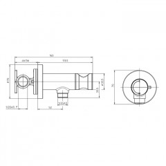 BOSSINI PALOMA Гигиенический душ с прогрессивным смесителем, лейка металлическая, шланг из латуни дв. фальцевания 1250мм, цвет хром