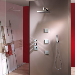 Bossini Cubic Flat Г/м настенная форсунка 10*10 см, цвет: хром