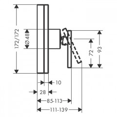 Axor Edge Смеситель для душа, встраиваемый, на 1 источник, внешняя часть, цвет: хром